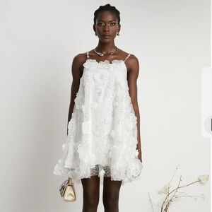 Miss Rosier Suzette Crystal-Embellished Floral Mini Dress